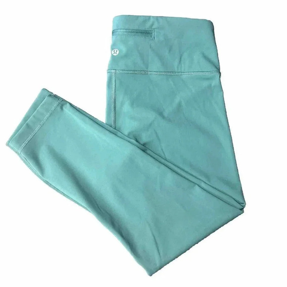 Lululemon Women Speed Wunder MR Crop Tight 23” LW6BLFS DPCV Teal Blue Size 10 - Picture 2 of 13